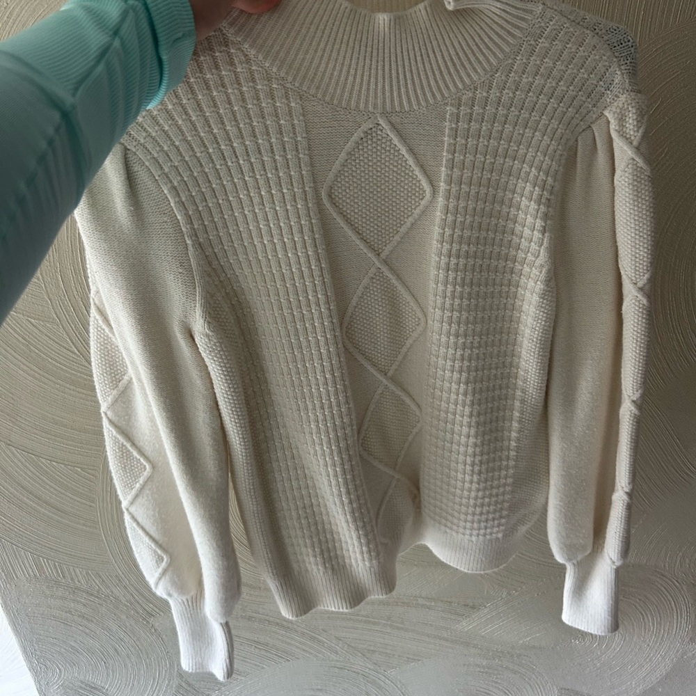 Elegant Cream Cable Knit Sweater